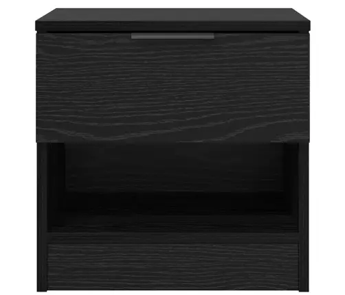 Gultas Skapis Ar Atvilktni 2 Pcs Melns Ozols 40 X 39 X 40 Cm Vidaxl