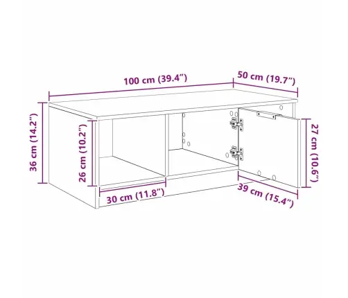 Kavos Staliukas Artisano Ąžuolo 100 X 50 X 36 Cm Kavos Staliukas Artisano Ąžuolo 100 X 50 X 36 Cm