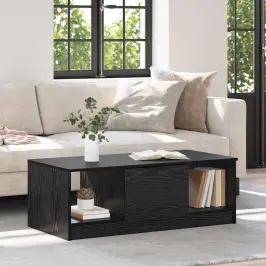 Kafijas Galdiņš Melns Ozols 100 X 50 X 36 Cm Inženierijas Koks Vidaxl