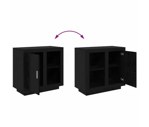 Puse Melns Ozols 40 X 80 X 75 Cm Inženierijas Koks Vidaxl