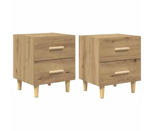 Voodikapp 2 Pcs Käsitöötamm 40 X 35 X 47.5 Cm Tehispuit