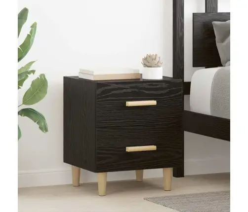 Gultas Skapis Melns Ozols 40 X 35 X 47.5 Cm Inženierijas Koks Vidaxl