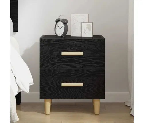 Gultas Skapis Melns Ozols 40 X 35 X 47.5 Cm Inženierijas Koks Vidaxl