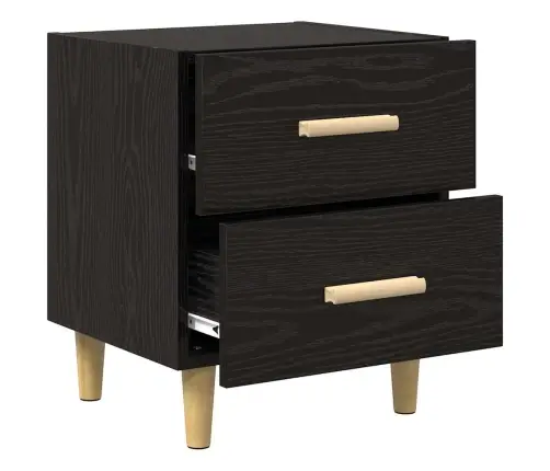 Gultas Skapis Melns Ozols 40 X 35 X 47.5 Cm Inženierijas Koks Vidaxl