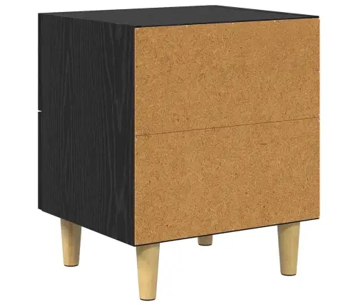 Gultas Skapis Melns Ozols 40 X 35 X 47.5 Cm Inženierijas Koks Vidaxl