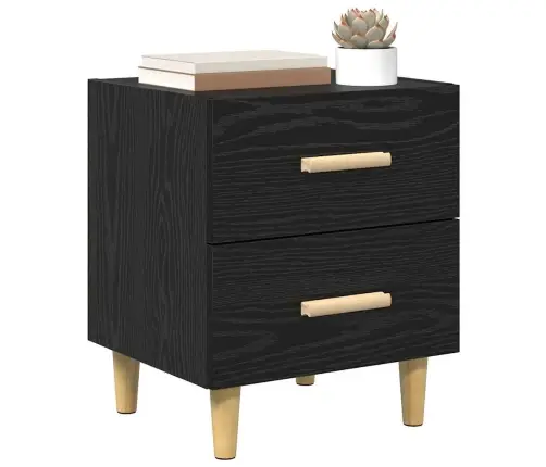 Gultas Skapis Melns Ozols 40 X 35 X 47.5 Cm Inženierijas Koks Vidaxl