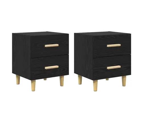Gultas Skapis Ar Atvilktni 2 Pcs Melns Ozols 40 X 35 X 47.5 Cm Vidaxl Gultas Skapis Ar Atvilktni 2 Pcs Melns Ozols 40 X 35 X 47.5 Cm Vidaxl