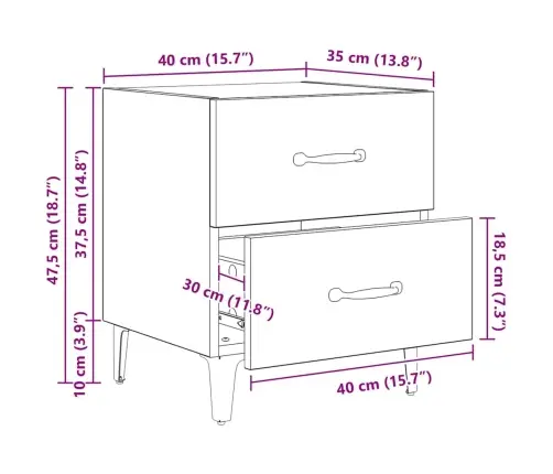 Lovos Spintelė Su Stalčių Amatininkų Ąžuolas 40 X 35 X 47,5 Cm