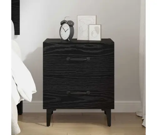 Gultas Skapis Melns Ozols 40 X 35 X 47.5 Cm Inženierijas Koks Vidaxl