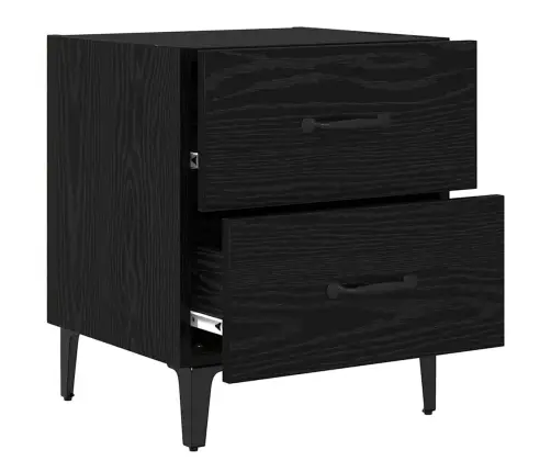 Gultas Skapis Melns Ozols 40 X 35 X 47.5 Cm Inženierijas Koks Vidaxl