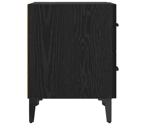 Gultas Skapis Melns Ozols 40 X 35 X 47.5 Cm Inženierijas Koks Vidaxl