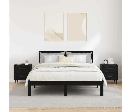 Lovos Spintelė 2 Pcs Juodas Ąžuolas 40 X 35 X 47,5 Cm