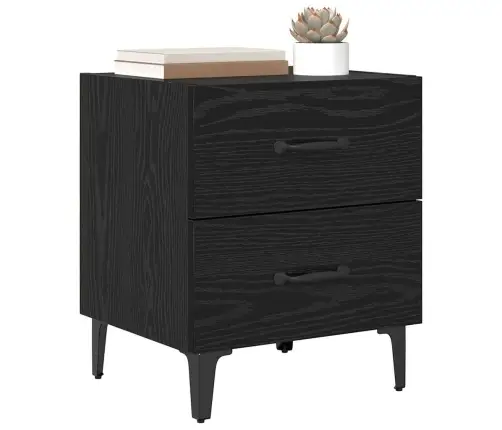 Lovos Spintelė 2 Pcs Juodas Ąžuolas 40 X 35 X 47,5 Cm