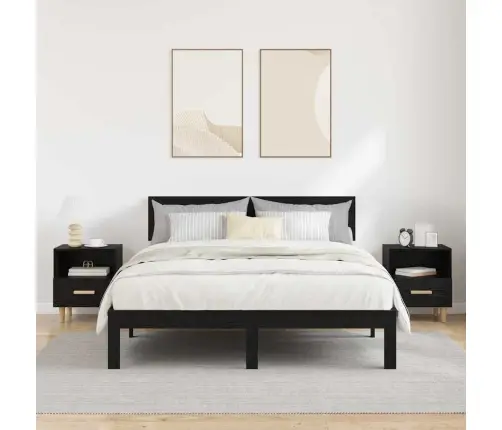 Nakts Skapītis Ar Atvilktni 2 Pcs Melns Ozols 40 X 35 X 47.5 Cm Vidaxl