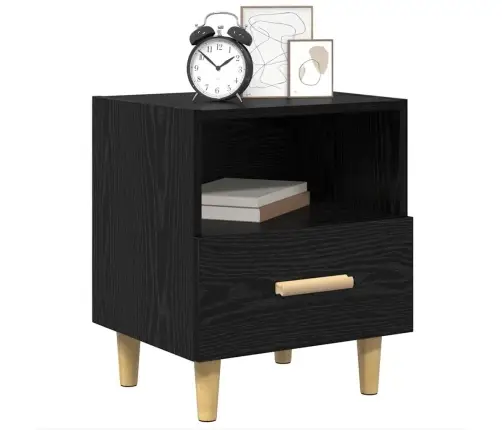 Nakts Skapītis Ar Atvilktni 2 Pcs Melns Ozols 40 X 35 X 47.5 Cm Vidaxl