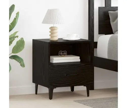 Nakts Skapītis Melns Ozols 40 X 35 X 47.5 Cm Inženierijas Koks Vidaxl