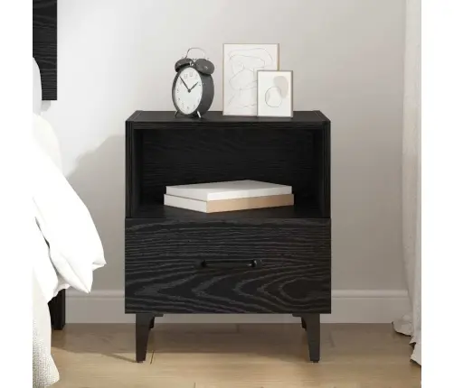 Nakts Skapītis Melns Ozols 40 X 35 X 47.5 Cm Inženierijas Koks Vidaxl