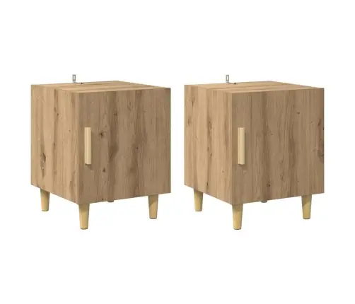 Nakts Skapītis 2 Pcs Artisānā Ozols 40 X 40 X 50 Cm Vidaxl