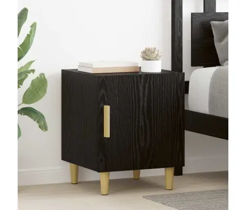 Nakts Skapītis 2 Pcs Melns Ozolkoks 40 X 40 X 50 Cm Vidaxl