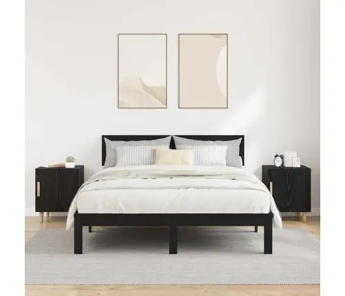 Nakts Skapītis 2 Pcs Melns Ozolkoks 40 X 40 X 50 Cm Vidaxl