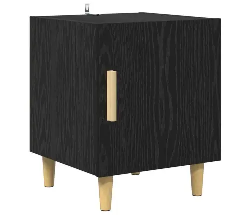 Nakts Skapītis 2 Pcs Melns Ozolkoks 40 X 40 X 50 Cm Vidaxl