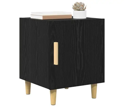 Nakts Skapītis 2 Pcs Melns Ozolkoks 40 X 40 X 50 Cm Vidaxl