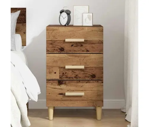 Šalia Lovos Spintelė Su Stalčių Sena Mediena 40 X 40 X 66 Cm
