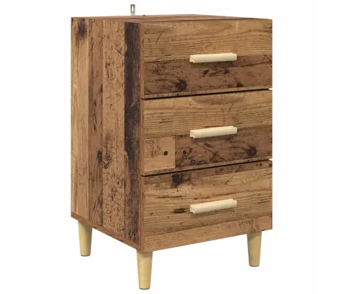 Šalia Lovos Spintelė Su Stalčių Sena Mediena 40 X 40 X 66 Cm