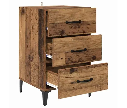 Šalia Lovos Spintelė Su Stalčių Sena Mediena 40 X 40 X 66 Cm