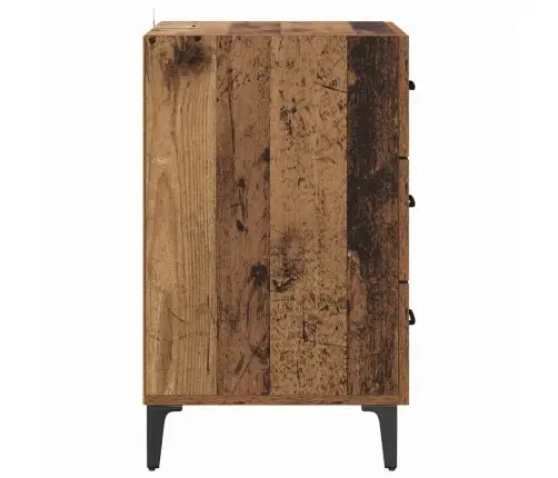 Šalia Lovos Spintelė Su Stalčių Sena Mediena 40 X 40 X 66 Cm