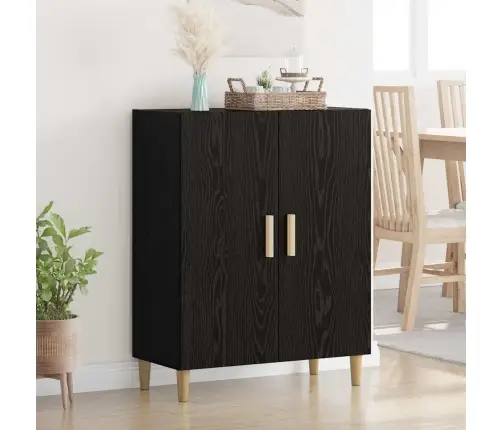 Puse Melns Ozolkoks 70 X 34 X 90 Cm Inženierijas Koks Vidaxl