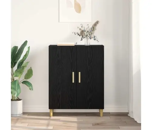 Puse Melns Ozolkoks 70 X 34 X 90 Cm Inženierijas Koks Vidaxl