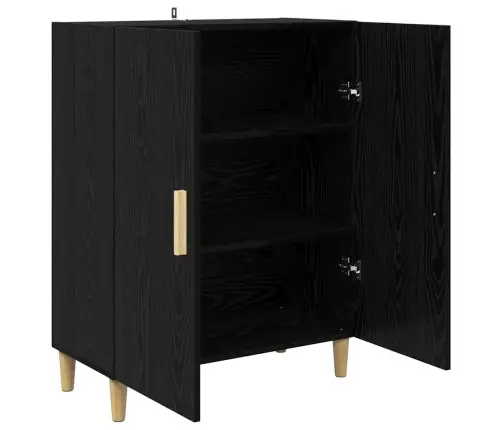 Puse Melns Ozolkoks 70 X 34 X 90 Cm Inženierijas Koks Vidaxl