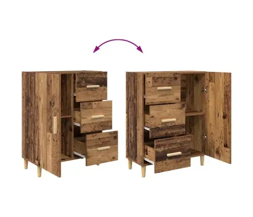 Puse Ar Atvilktni Vecs Koks 34 X 69.5 X 90 Cm Inženierijas Koks Vidaxl