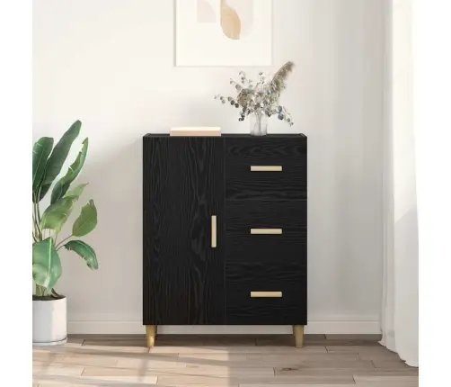 Puse Melns Ozols 34 X 69.5 X 90 Cm Inženierijas Koks Vidaxl