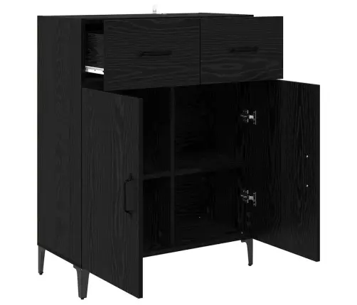 Puse Melns Ozols 34 X 69.5 X 90 Cm Inženierijas Koks Vidaxl