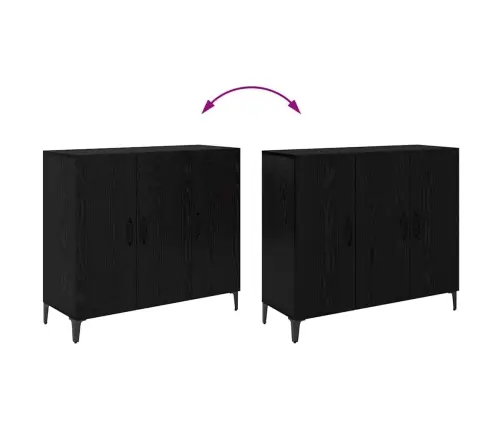 Puse Melns Ozols 34 X 90 X 80 Cm Inženierijas Koks Vidaxl