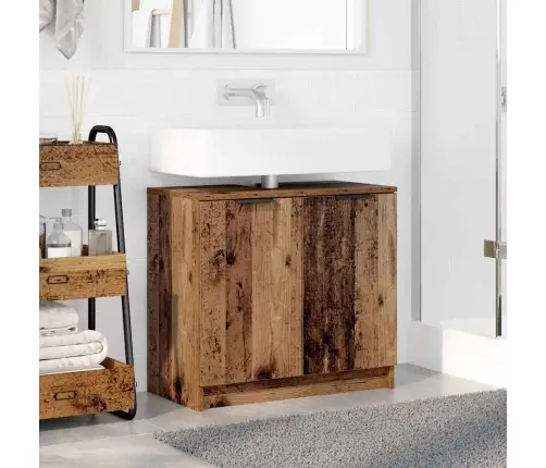 Vonios Spintelė Su Saugykla Senovinis Medis 64,5 X 33,5 X 59 Cm