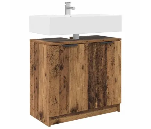 Vonios Spintelė Su Saugykla Senovinis Medis 64,5 X 33,5 X 59 Cm