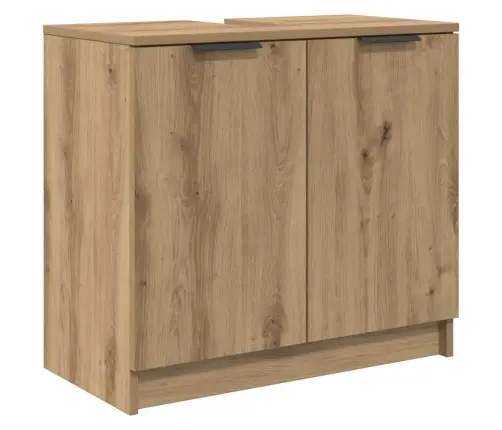 Vannitoa Kapp Uksega Käsitööpuu 64,5 X 33,5 X 59 Cm Tehispuit