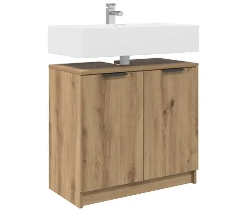 Vannitoa Kapp Uksega Käsitööpuu 64,5 X 33,5 X 59 Cm Tehispuit