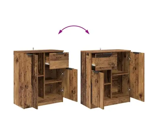 Puse Ar Atvilktni Vecs Koks 60 X 30 X 70 Cm Inženierijas Koks Vidaxl