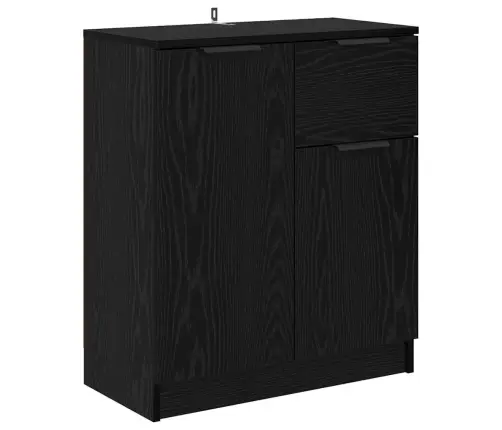 Puse Ar Atvilktni Melns Ozols 60 X 30 X 70 Cm Inženierijas Koks Vidaxl