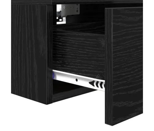 Nakts Skapītis Melns Ozols 34 X 30 X 20 Cm Inženierijas Koks Vidaxl