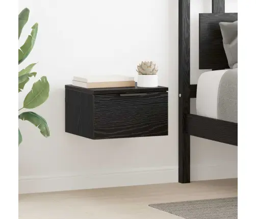 Nakts Skapītis Melns Ozols 34 X 30 X 20 Cm Inženierijas Koks Vidaxl