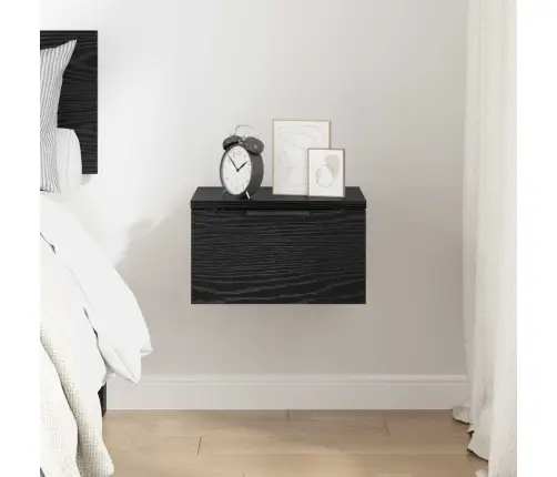 Nakts Skapītis Melns Ozols 34 X 30 X 20 Cm Inženierijas Koks Vidaxl