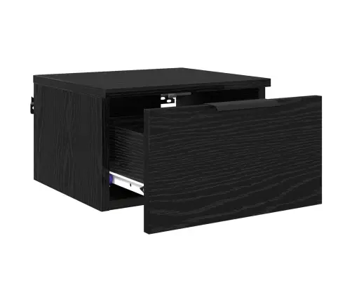 Nakts Skapītis Melns Ozols 34 X 30 X 20 Cm Inženierijas Koks Vidaxl