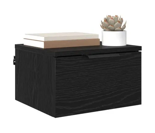 Nakts Skapītis Melns Ozols 34 X 30 X 20 Cm Inženierijas Koks Vidaxl