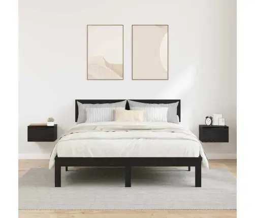 Nakts Skapītis Ar Atvilktni 2 Pcs Melns Ozols 34 X 30 X 20 Cm Vidaxl