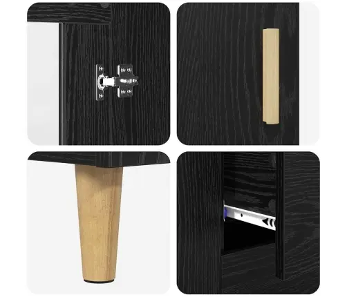 Kõide Sahtliga Must Tamm 69,5 X 34 X 90 Cm Tehispuit